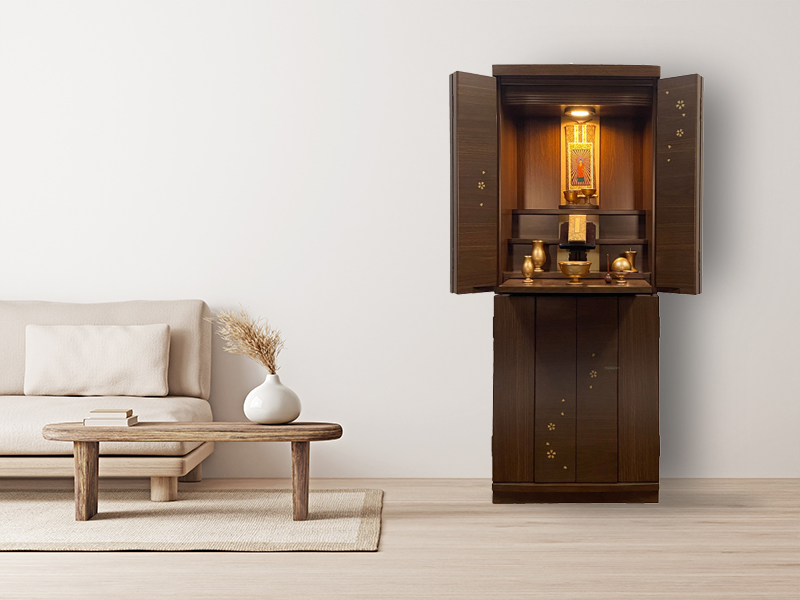 最終値下　【展示品】上置仏壇　モダン仏壇　桜柄　仏壇　仏具　小型仏壇　4219 最終値下 【展示品】上置仏壇 モダン仏壇 桜柄 仏壇 仏具 小型仏壇